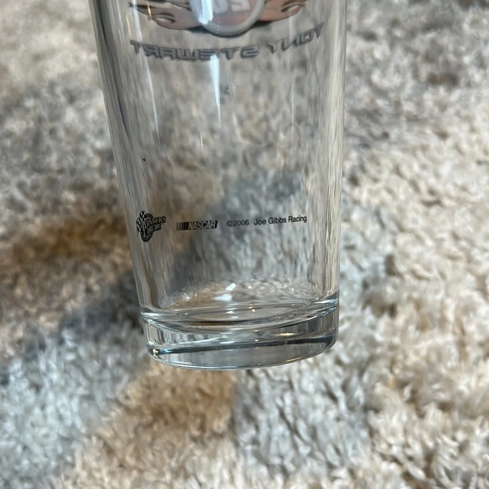 TONY STEWART GLASSWARE SET OF 2 GLASS CUPS